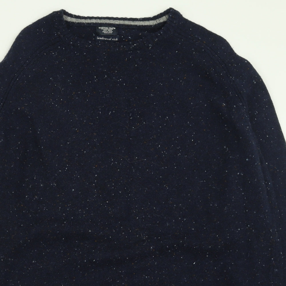 George Mens Blue Crew Neck  Acrylic Pullover Jumper Size XL