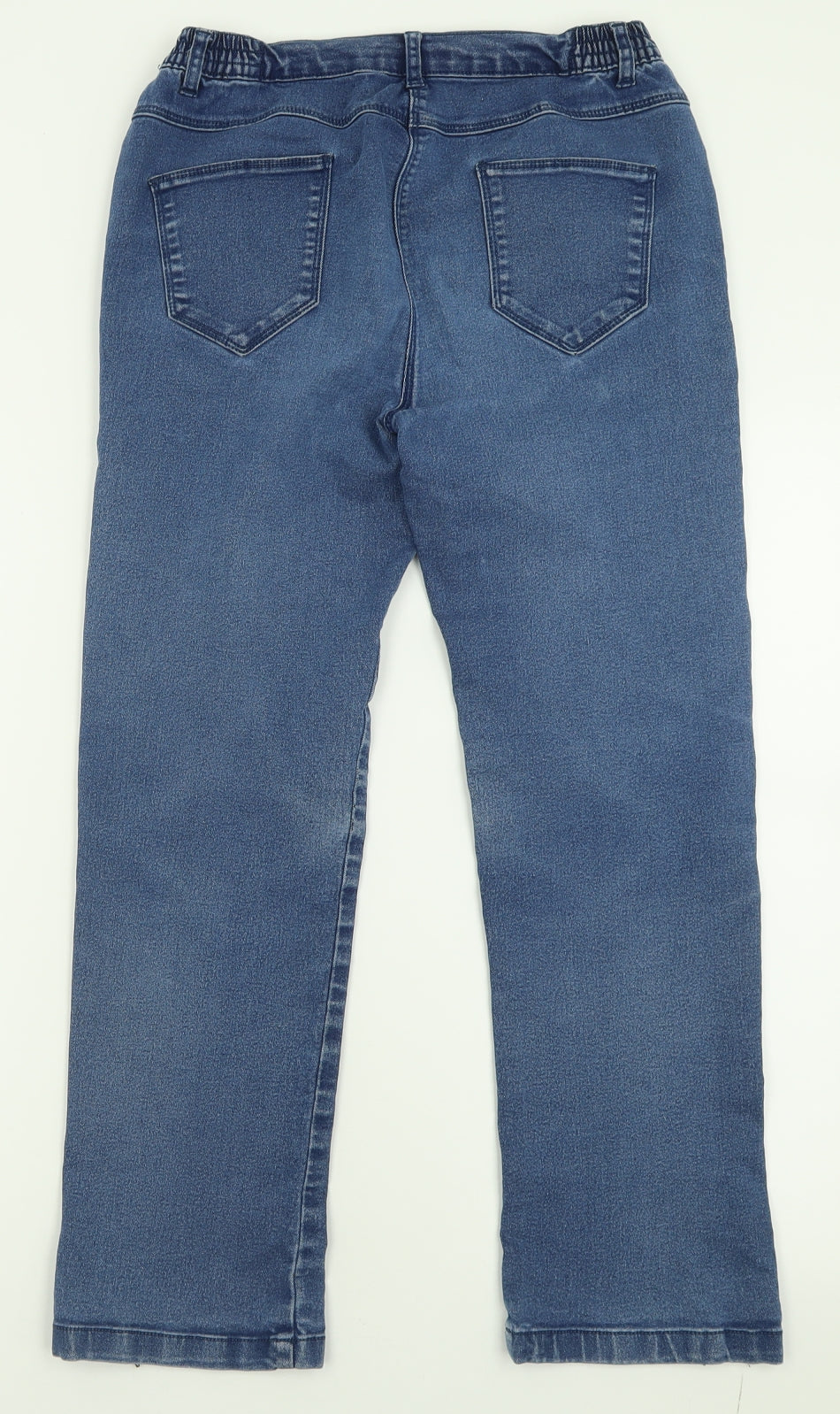 Bonmarché Womens Blue  Cotton Straight Jeans Size 10 L26 in Regular Button