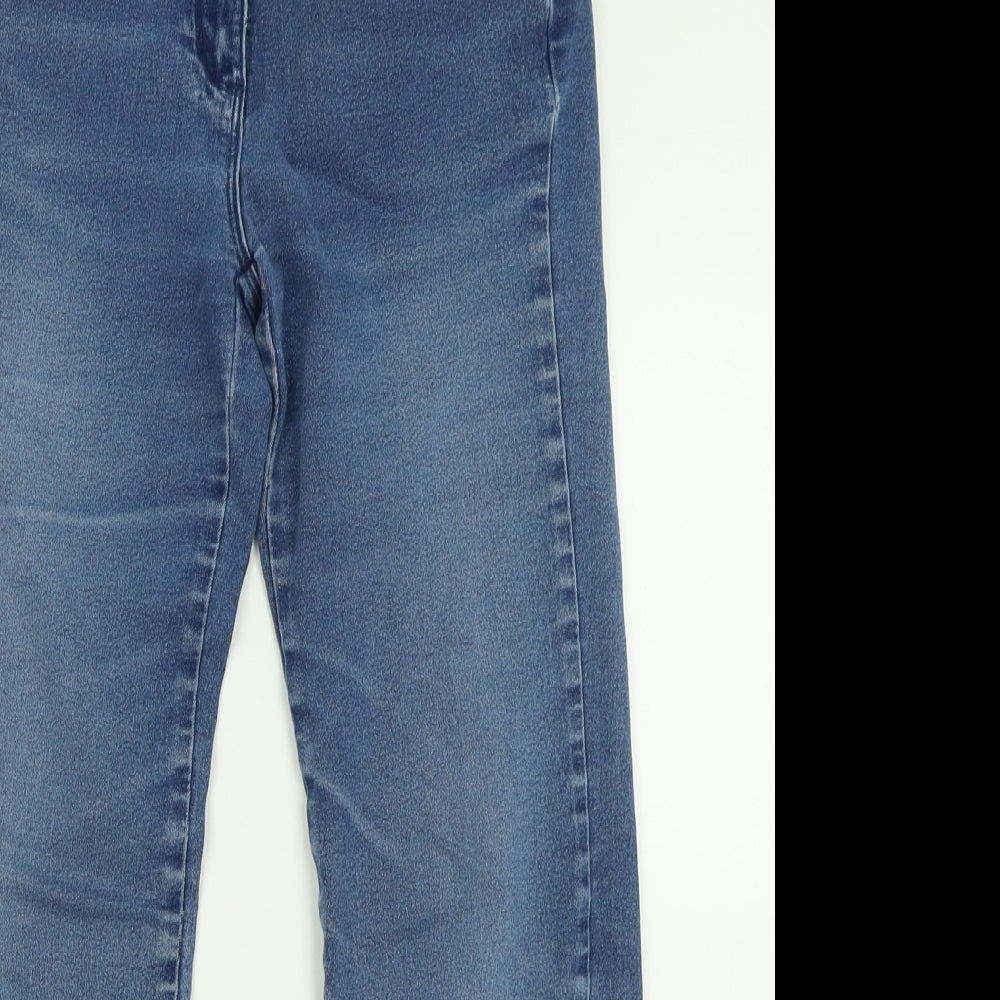 Bonmarché Womens Blue  Cotton Straight Jeans Size 10 L26 in Regular Button