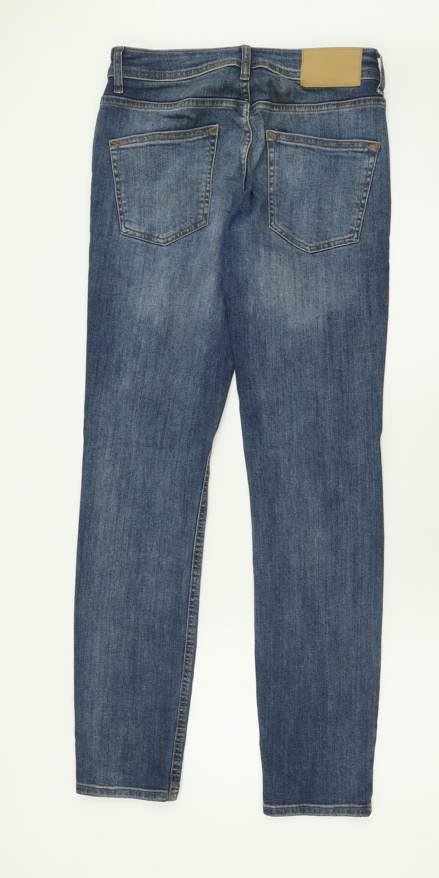 Denim & Co. Mens Blue  Cotton Straight Jeans Size 28 L32 in Regular Button