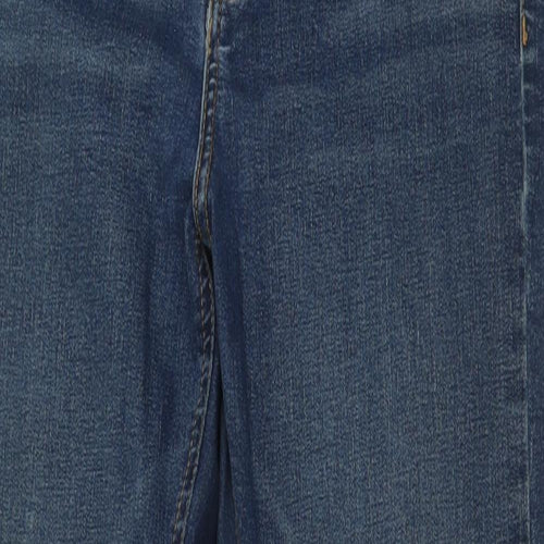 Topshop Womens Blue  Cotton Skinny Jeans Size 28 L32 in Regular Button