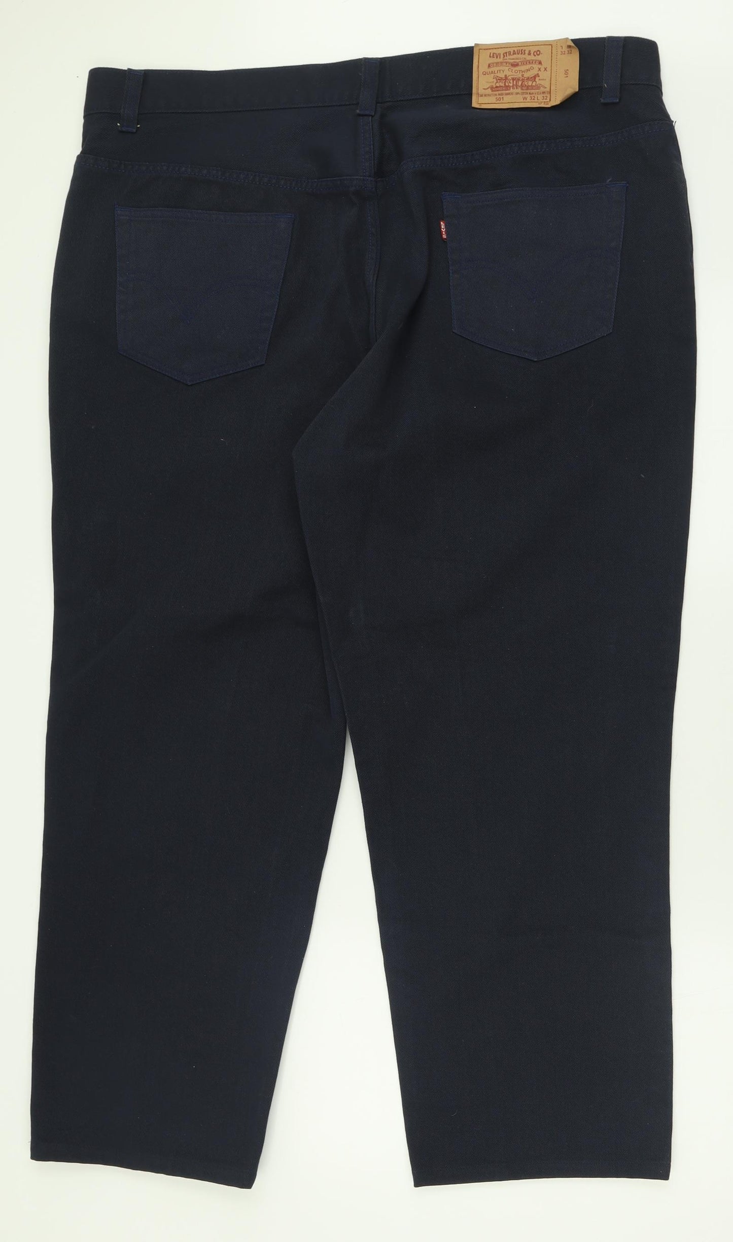 Signature by Levi Strauss & Co. Mens Blue  Cotton Straight Jeans Size 32 L30 in Regular Button