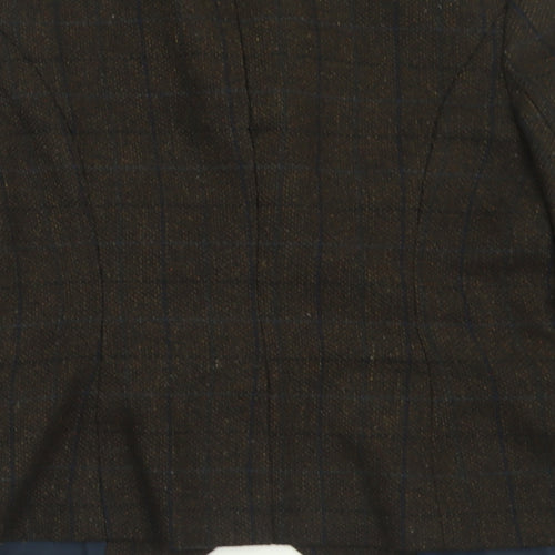 TU Womens Brown Check  Jacket Blazer Size 10  Button