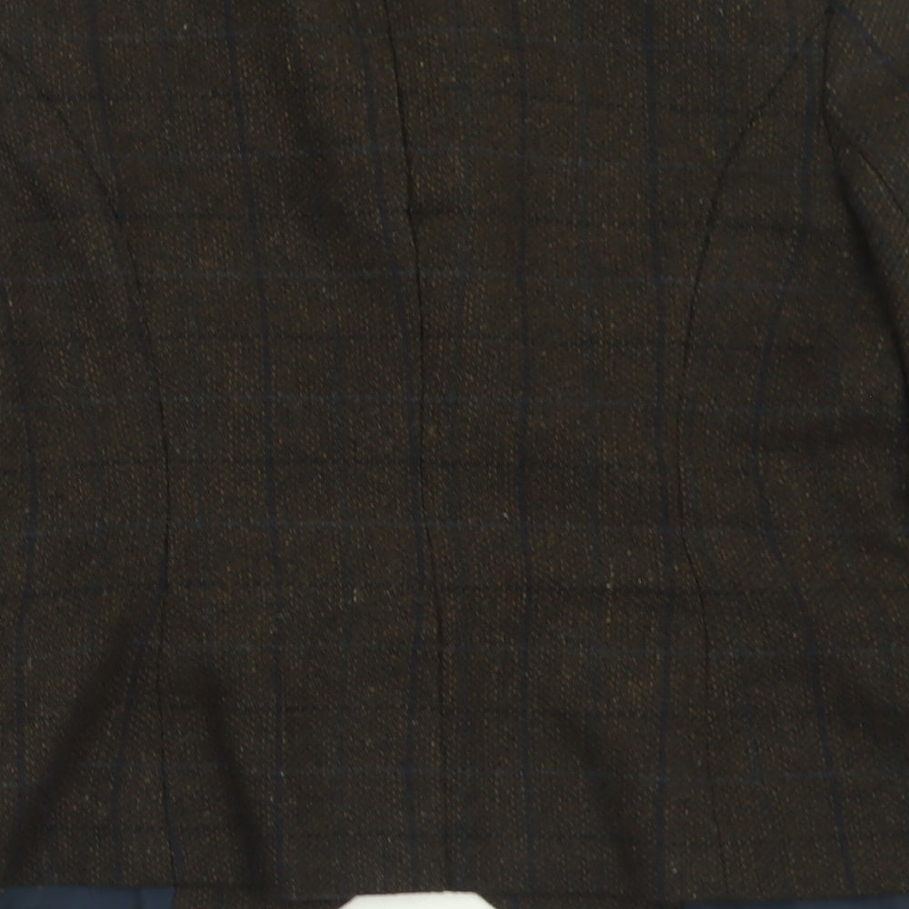 TU Womens Brown Check  Jacket Blazer Size 10  Button