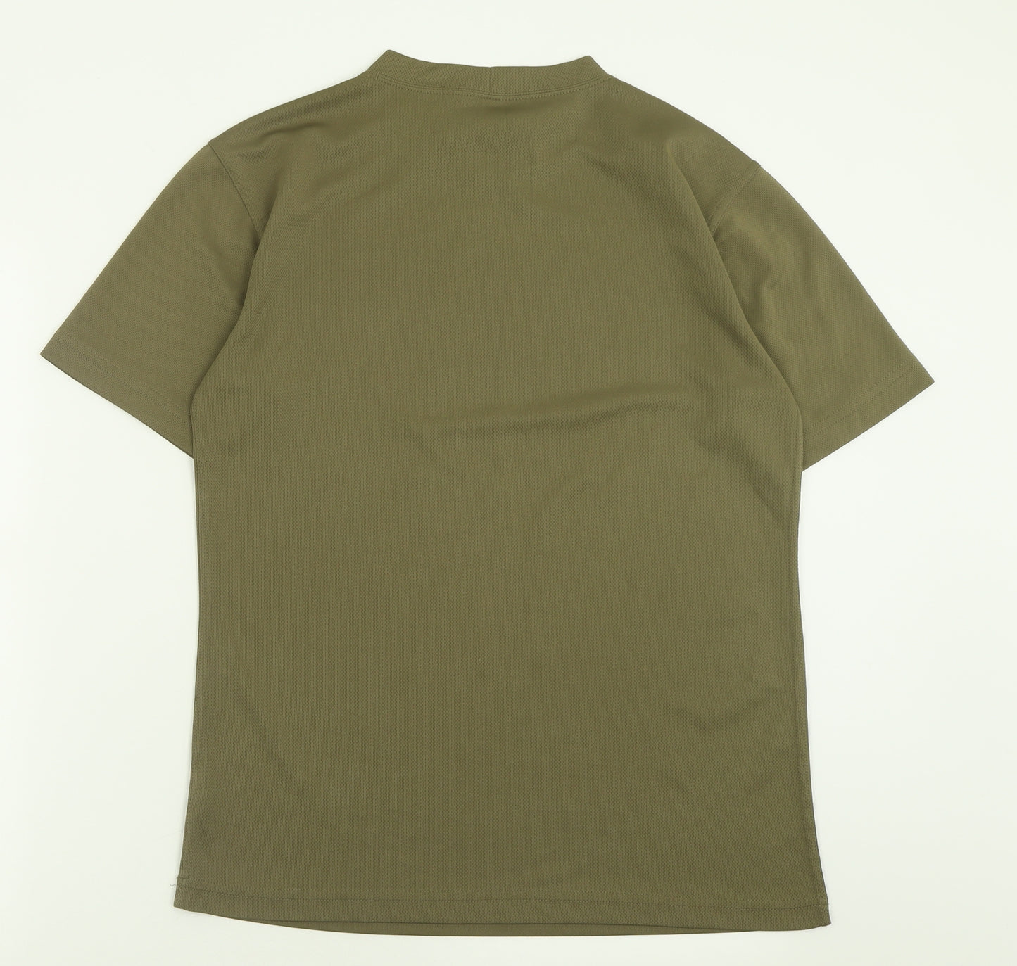 Preworn Mens Green  Polyester Basic T-Shirt Size M Crew Neck Pullover