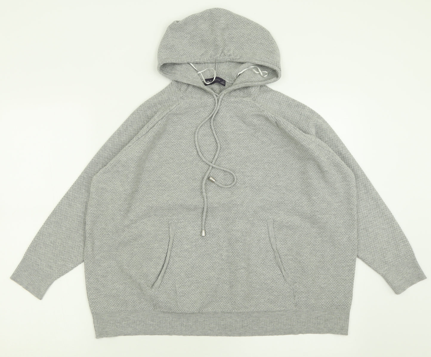 Marks and Spencer Womens Grey  Viscose Pullover Hoodie Size XL  Pullover