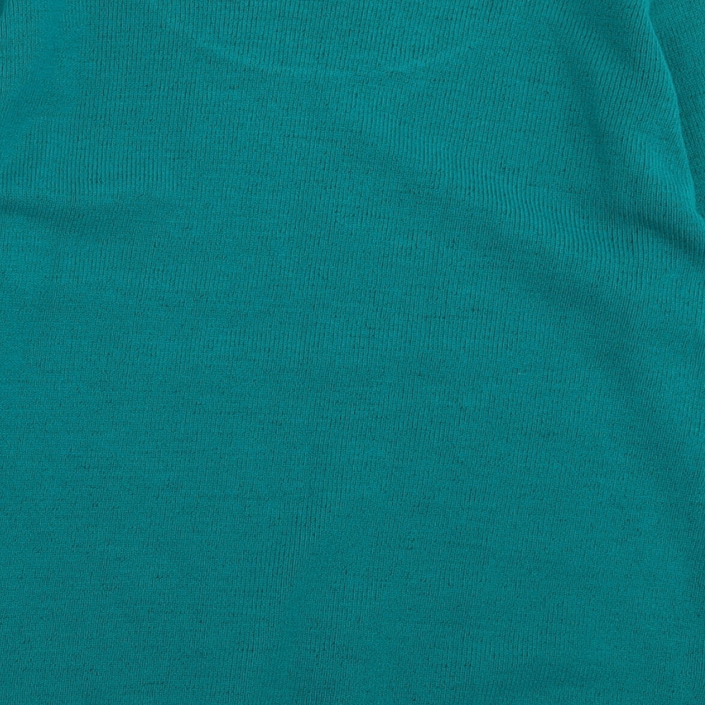 CHIC Womens Green Crew Neck  Acrylic Pullover Jumper Size M