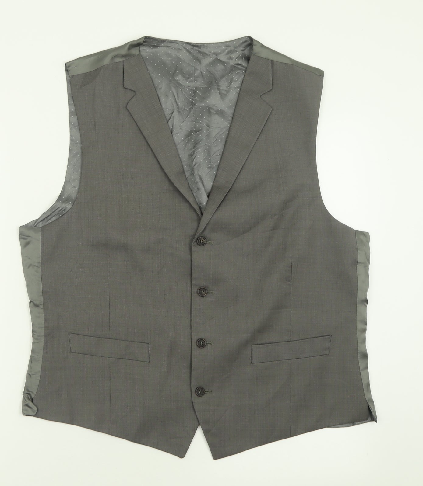 Jasper Conran Mens Grey  Wool Jacket Suit Waistcoat Size 44