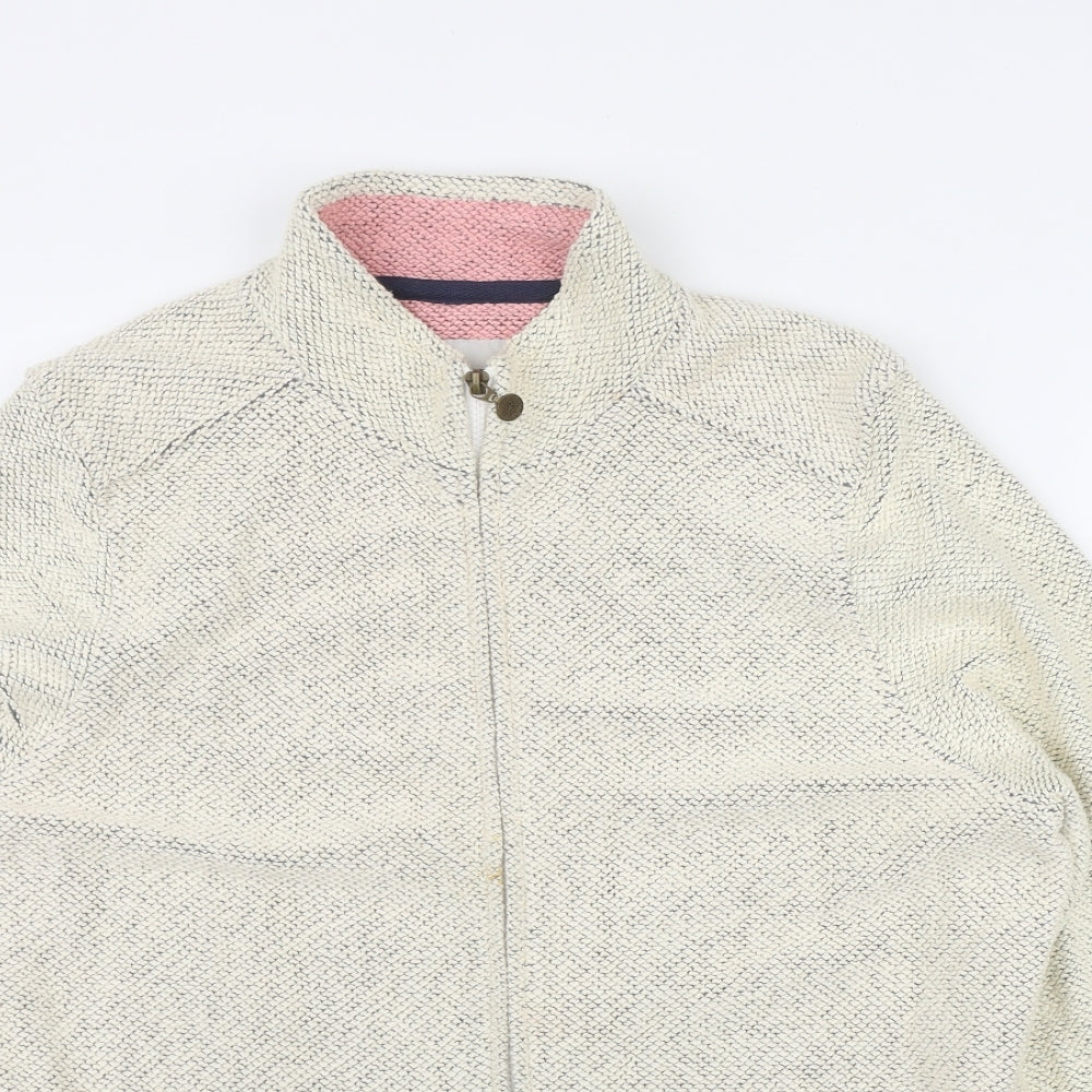 Weird Fish Womens Ivory  Cotton Full Zip Sweatshirt Size 16  Zip
