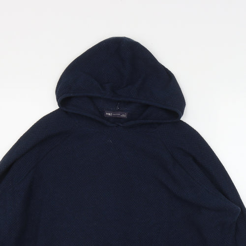 Marks and Spencer Womens Blue  Viscose Pullover Hoodie Size L  Pullover