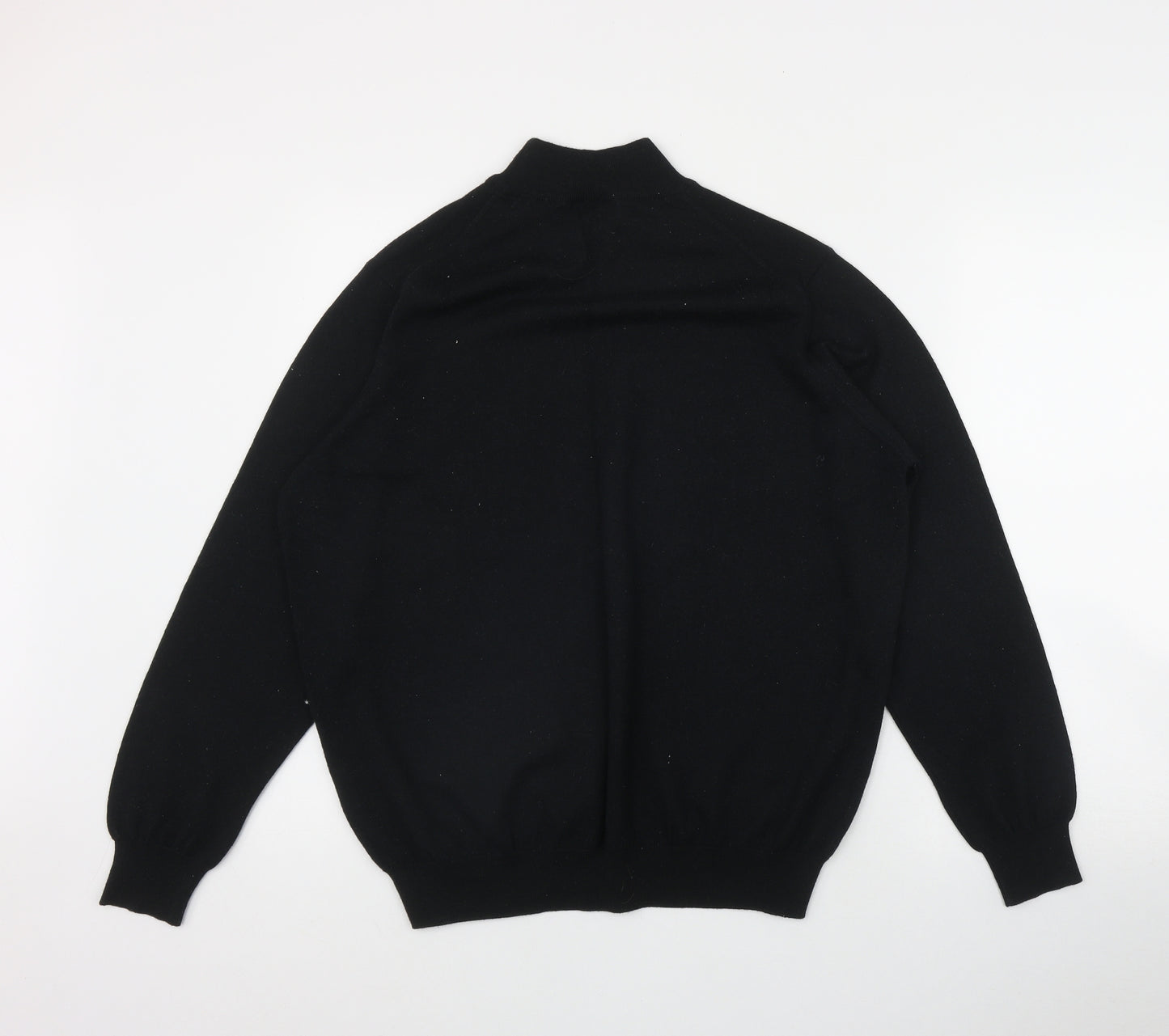 Karaca Mens Black Mock Neck  Cotton Pullover Jumper Size 2XL