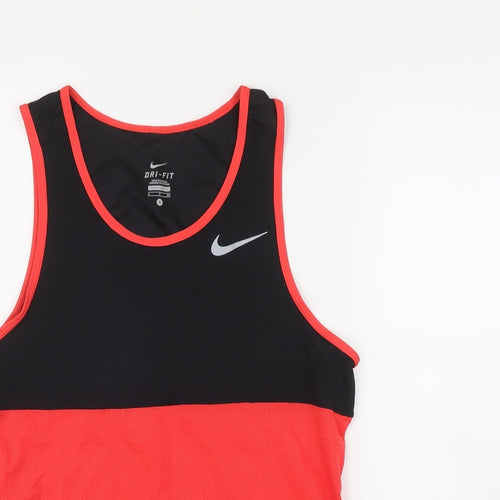 Nike Mens Red  Polyester Basic Tank Size S Scoop Neck Pullover