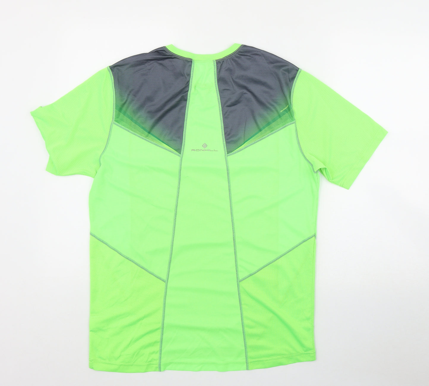 Ronhill Mens Green  Polyester Basic T-Shirt Size M Round Neck Pullover