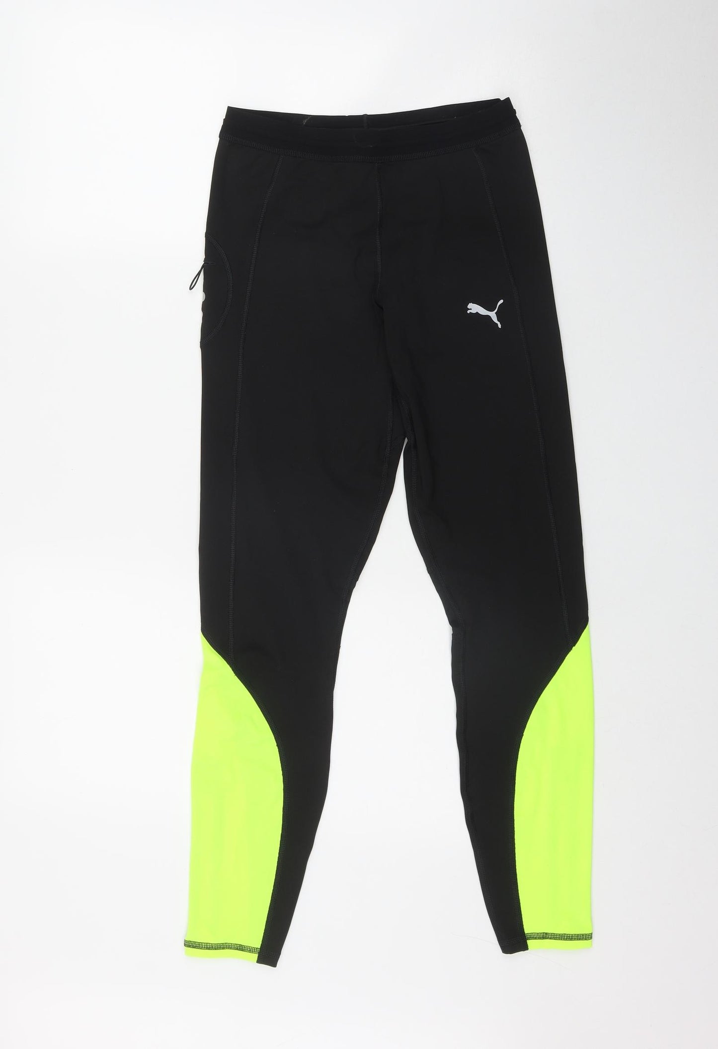 PUMA Mens Black  Polyester Jogger Leggings Size M L31 in Regular Drawstring