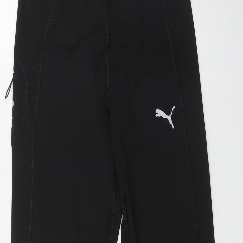 PUMA Mens Black  Polyester Jogger Leggings Size M L31 in Regular Drawstring