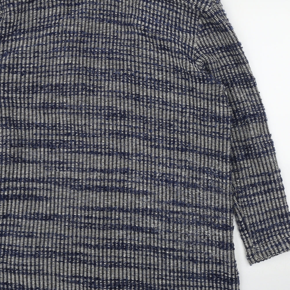 Marks and Spencer Womens Blue Striped  Jacket Coat Size 16