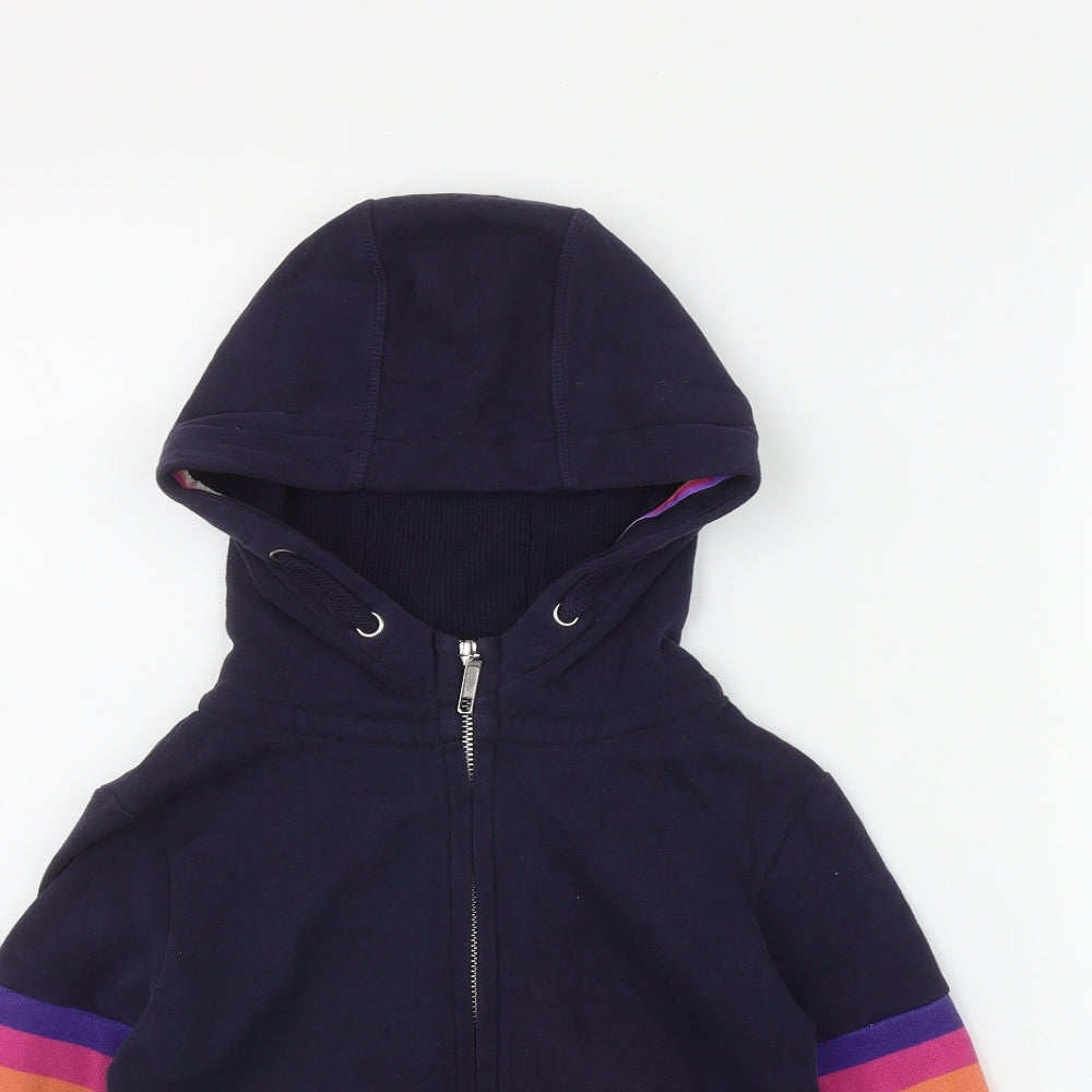 NEXT Girls Blue  Cotton Full Zip Hoodie Size 7 Years  Zip