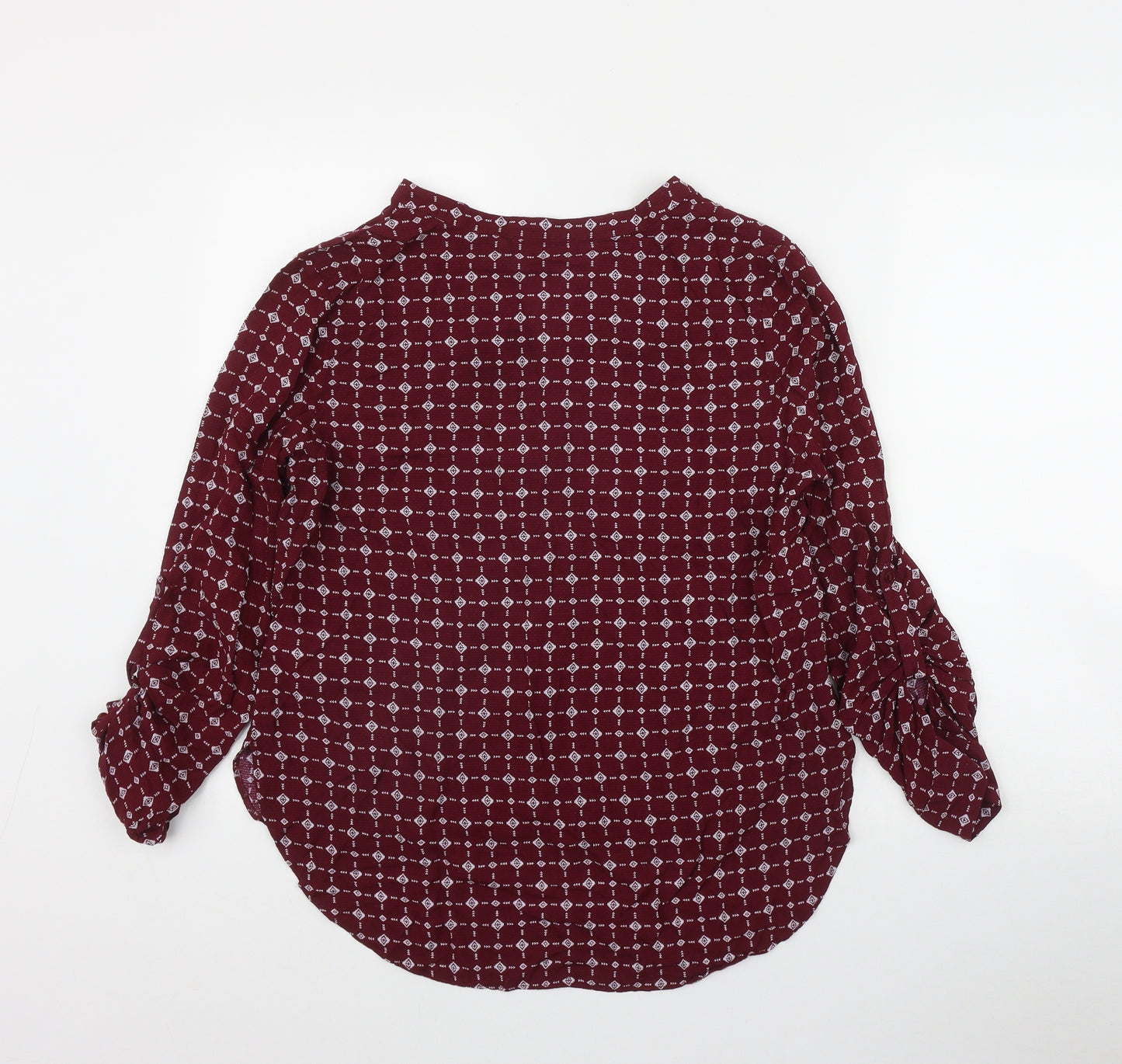 Atmosphere Womens Red Geometric Viscose Basic Blouse Size 14 V-Neck