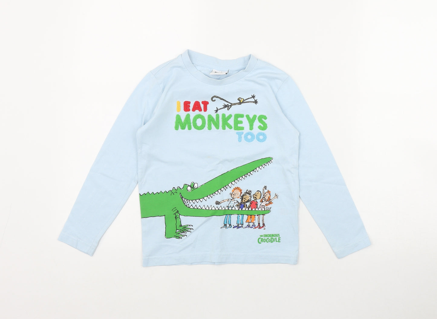 TU Boys Blue  Cotton Basic T-Shirt Size 4-5 Years Round Neck Pullover - Roald Dahl