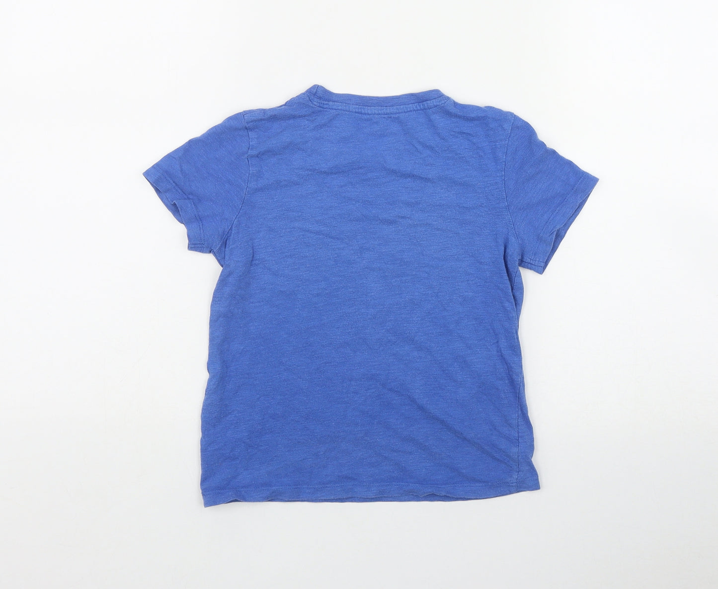 M&Co Boys Blue  Cotton Basic T-Shirt Size 5-6 Years Round Neck Pullover - Minecraft