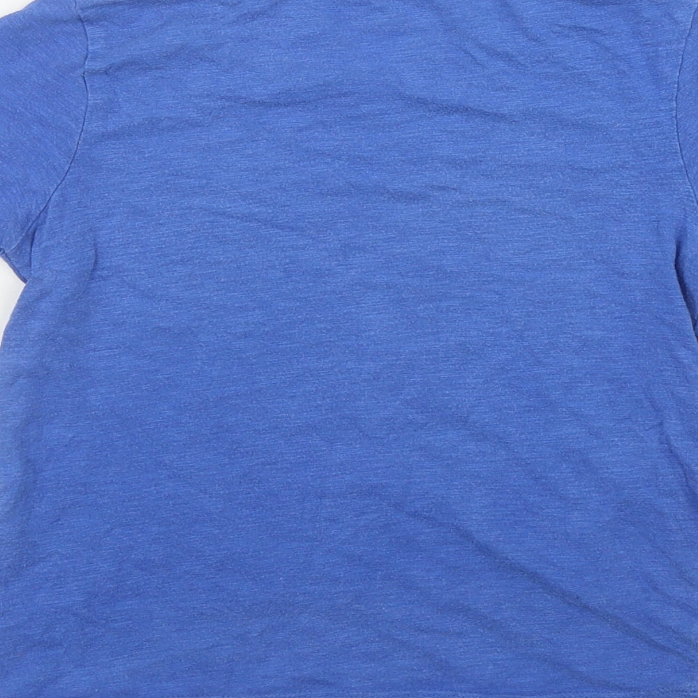 M&Co Boys Blue  Cotton Basic T-Shirt Size 5-6 Years Round Neck Pullover - Minecraft