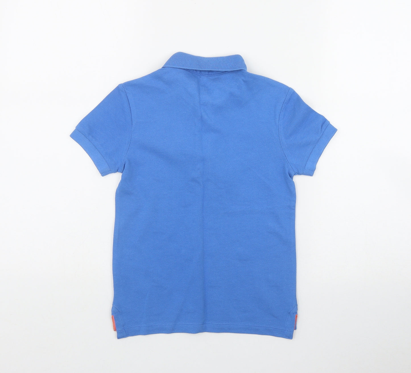 Marks and Spencer Boys Blue Geometric Cotton Basic Polo Size 5-6 Years Collared Pullover - Dinosaur Print