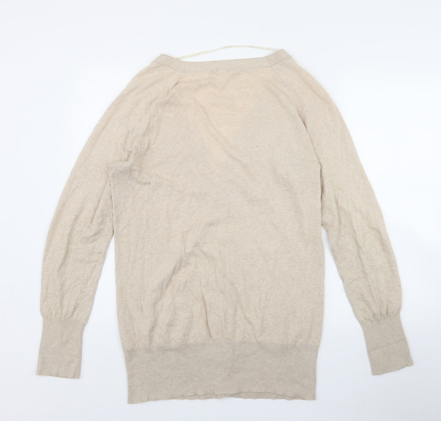 Atmosphere Womens Beige V-Neck  Cotton Cardigan Jumper Size 16