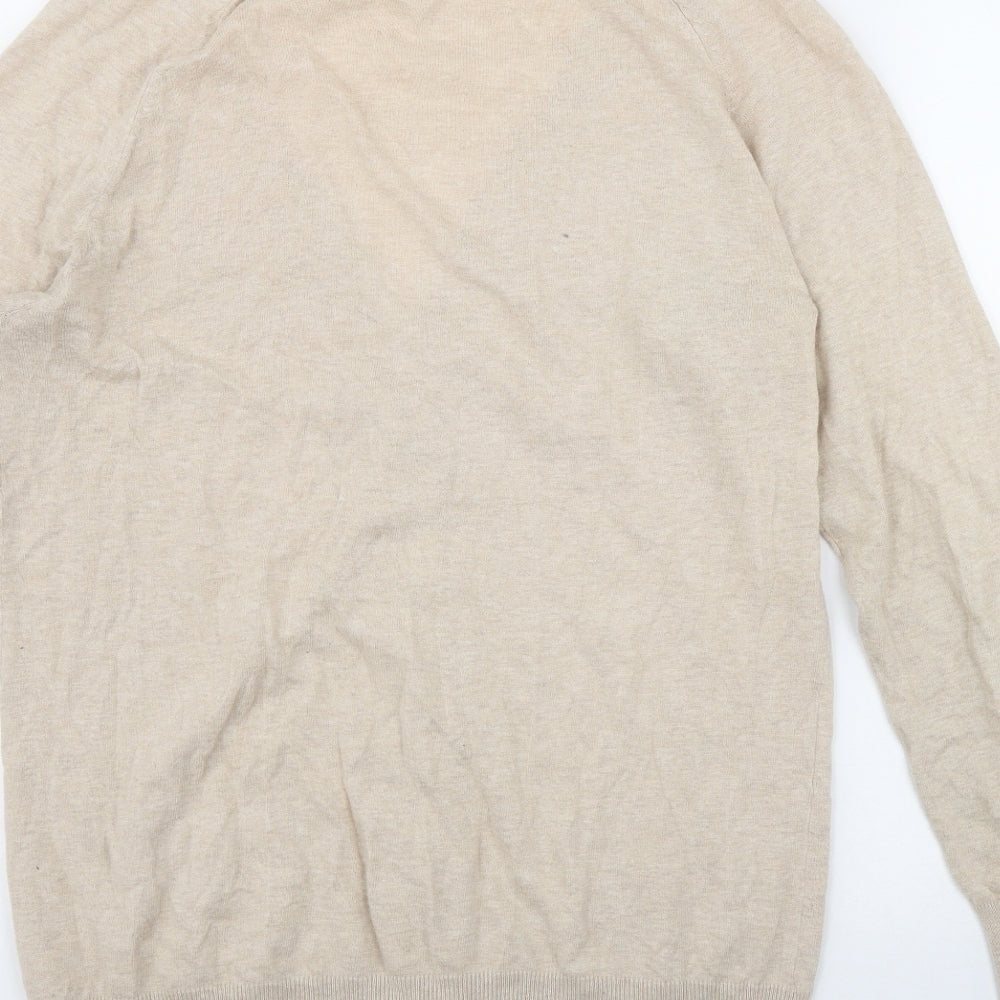 Atmosphere Womens Beige V-Neck  Cotton Cardigan Jumper Size 16