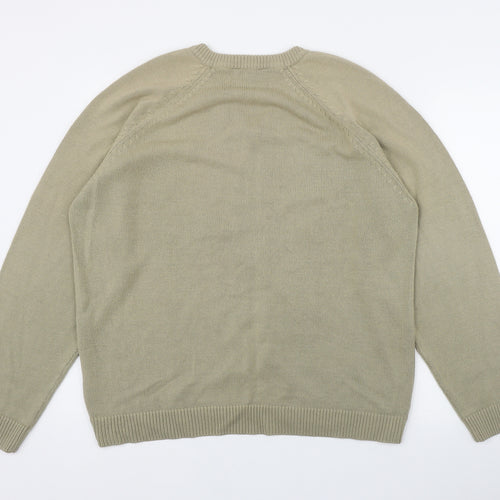 South Bay Mens Beige V-Neck  Acrylic Pullover Jumper Size M