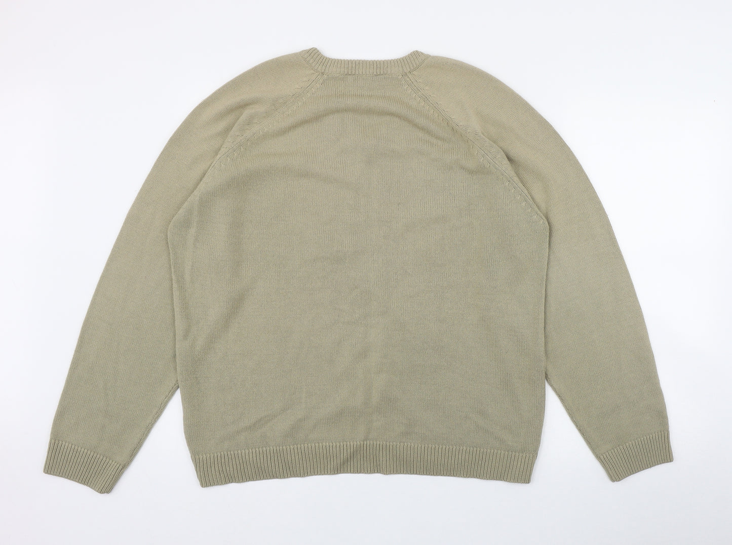 South Bay Mens Beige V-Neck  Acrylic Pullover Jumper Size M