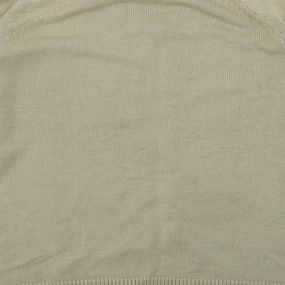 South Bay Mens Beige V-Neck  Acrylic Pullover Jumper Size M