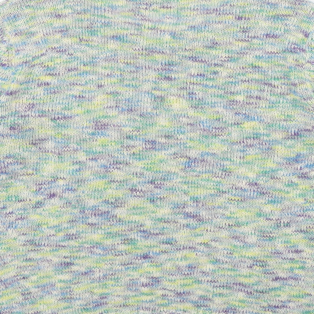 Damart Womens Multicoloured V-Neck  Cotton Pullover Jumper Size L