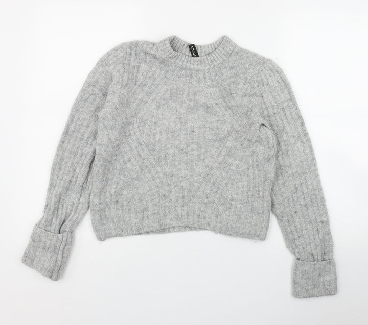 H&M Womens Grey Crew Neck  Acrylic Pullover Jumper Size XS