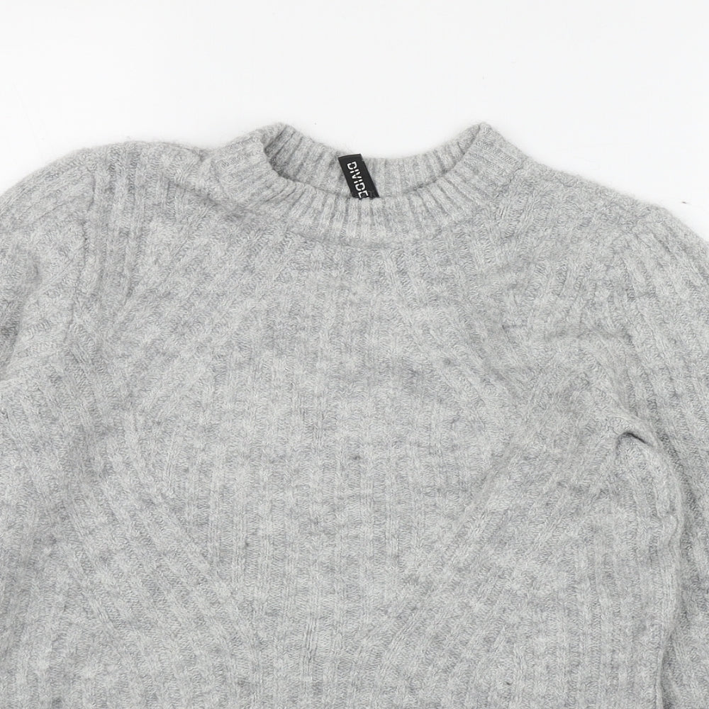 H&M Womens Grey Crew Neck  Acrylic Pullover Jumper Size XS