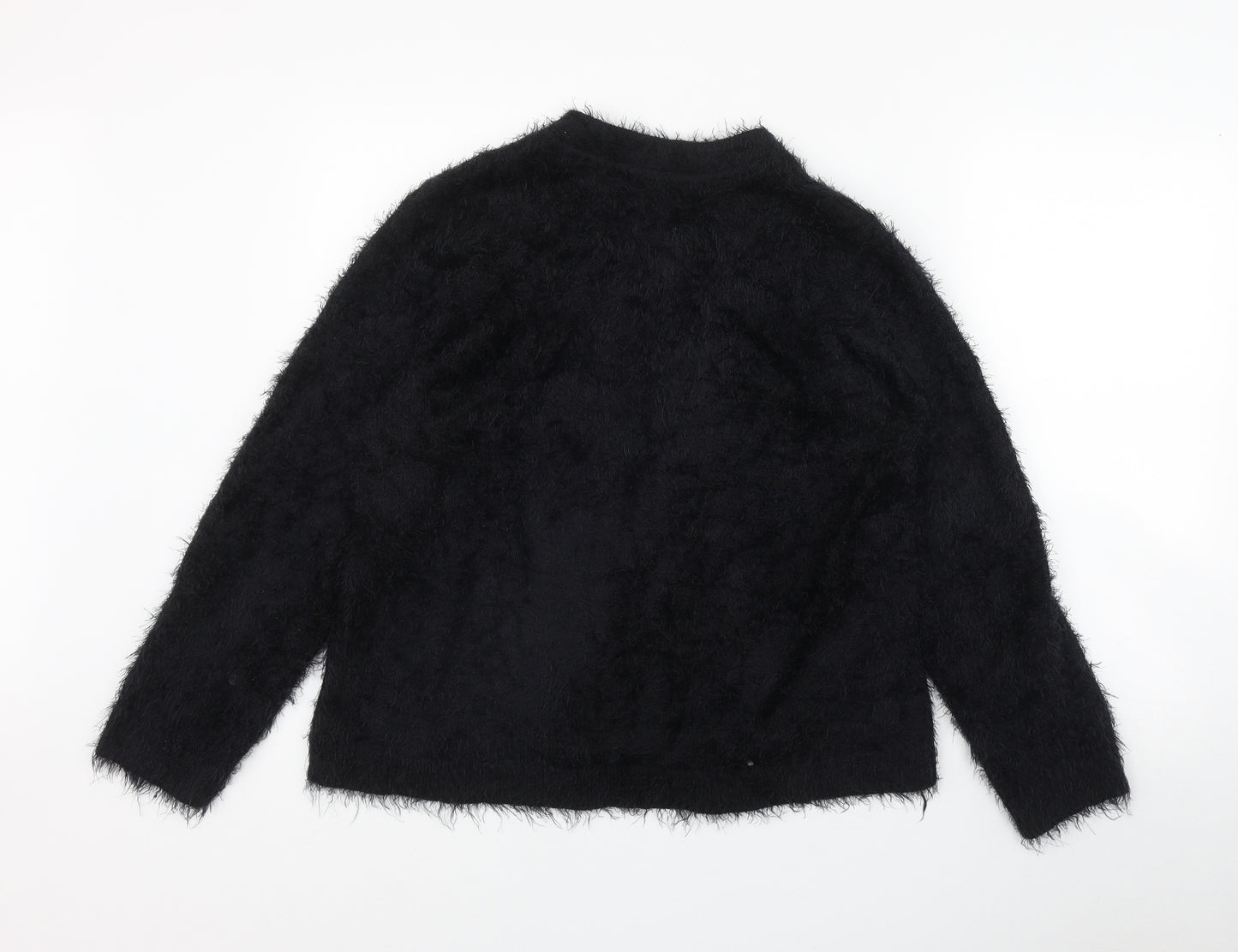 BHS Womens Black V-Neck  Polyamide Cardigan Jumper Size 16