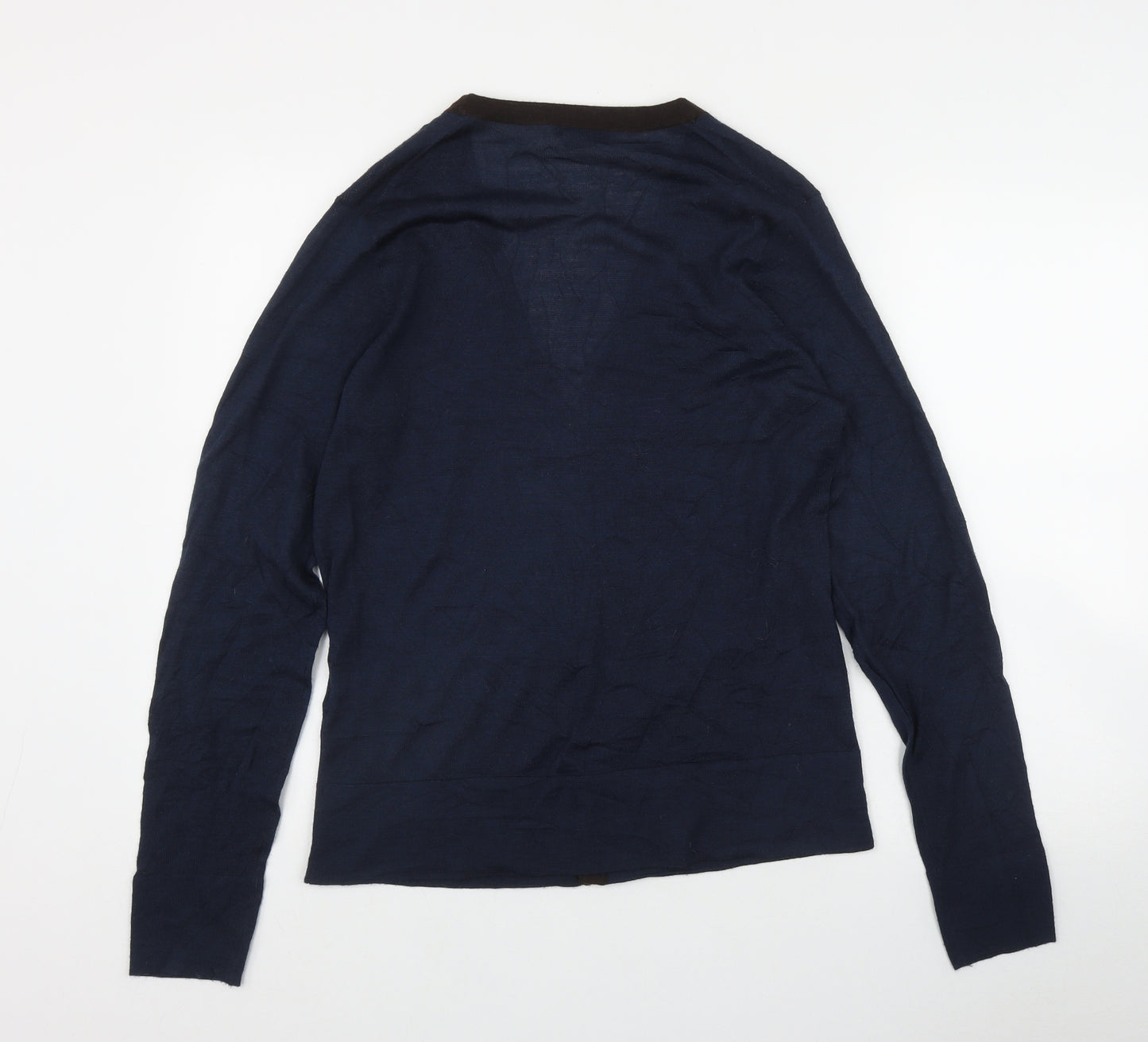 H&M Mens Blue V-Neck  Wool Cardigan Jumper Size M