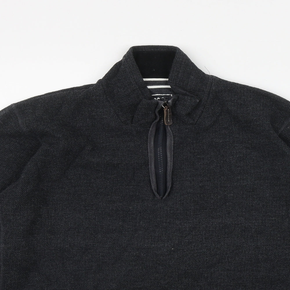 John Lewis Mens Grey High Neck  Cotton Pullover Jumper Size L