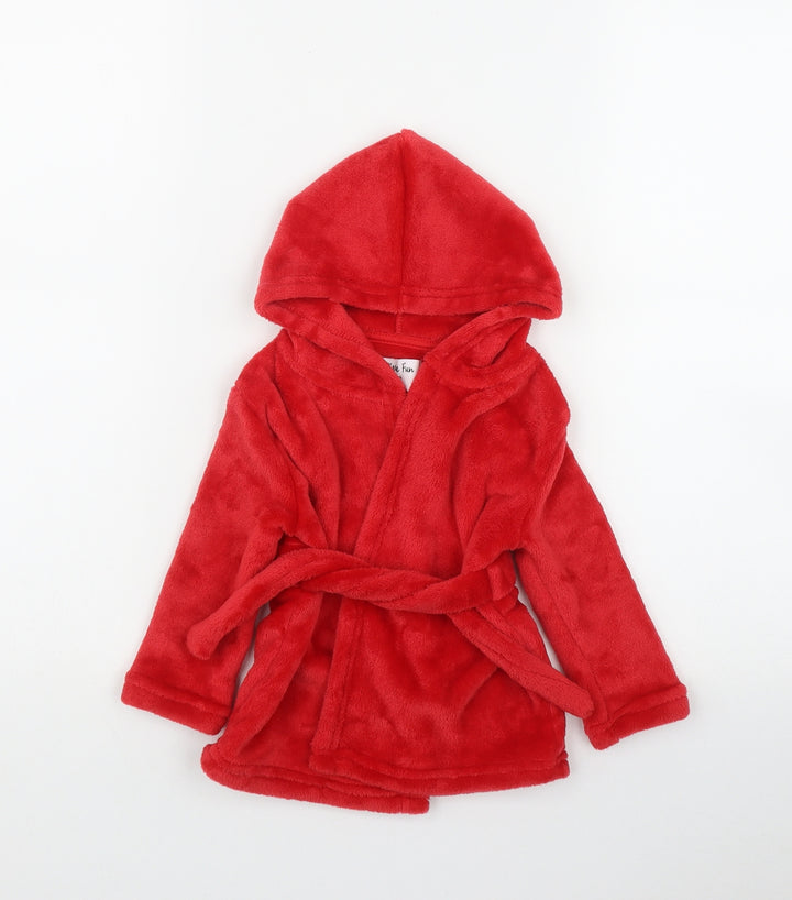 Festive Fun Baby Red Polyester Kimono Robe Size 9-12 Months Tie