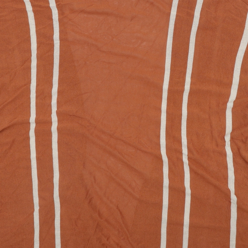 Anko Womens Orange V-Neck Striped Viscose Cardigan Jumper Size S