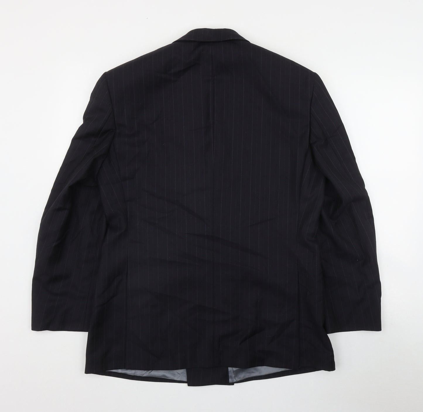 Marks and Spencer Mens Black Striped Wool Jacket Suit Jacket