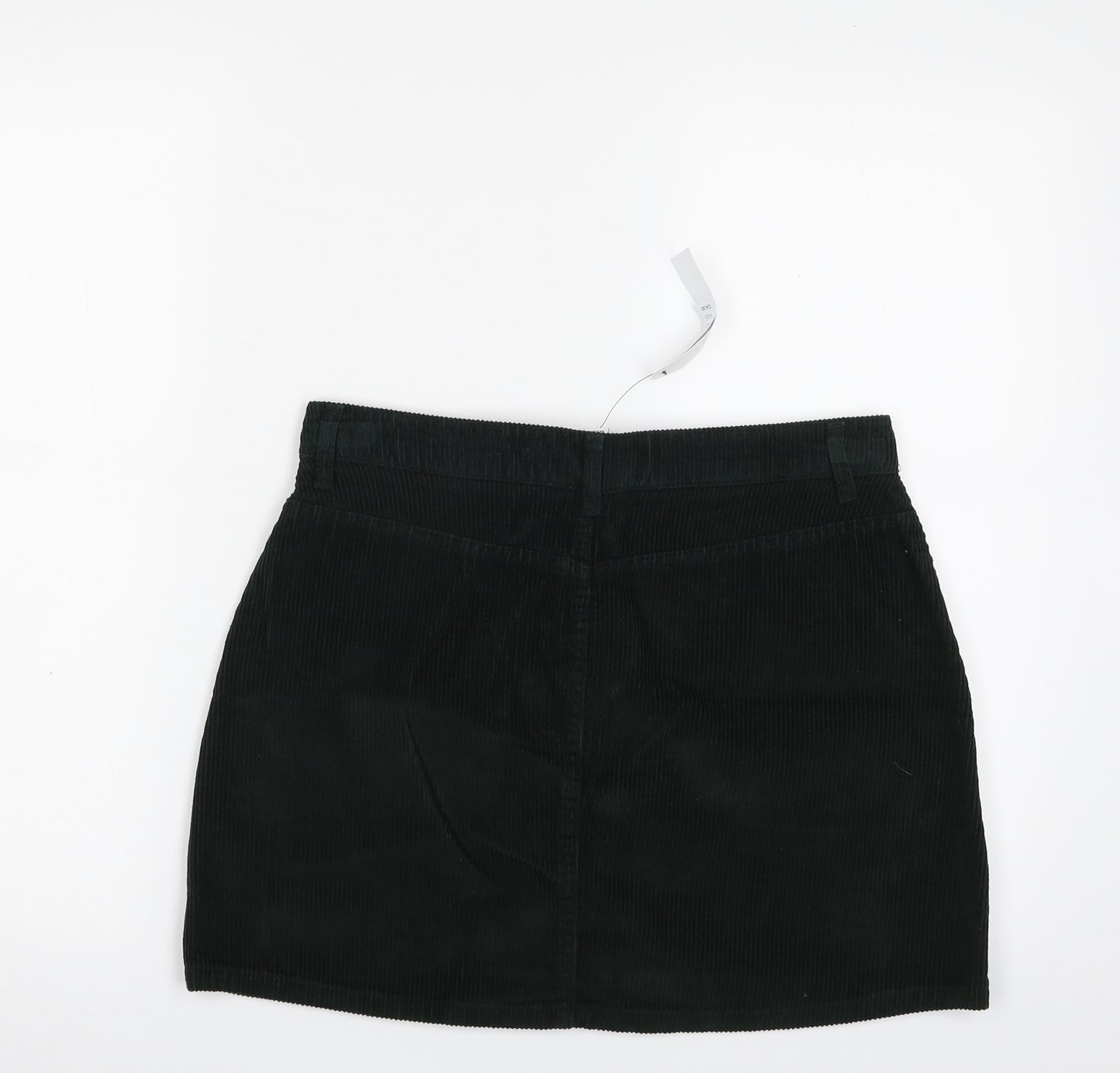 Topshop Womens Green  Cotton A-Line Skirt Size 12   Zip