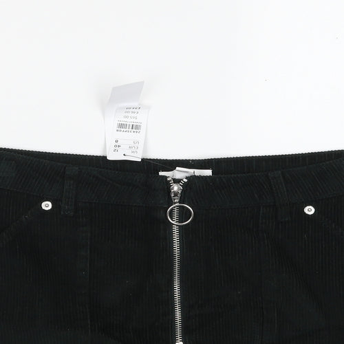 Topshop Womens Green  Cotton A-Line Skirt Size 12   Zip