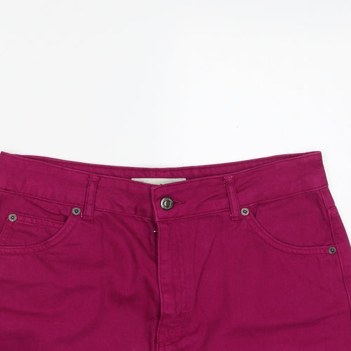 Topshop Womens Purple  Cotton A-Line Skirt Size 12   Zip