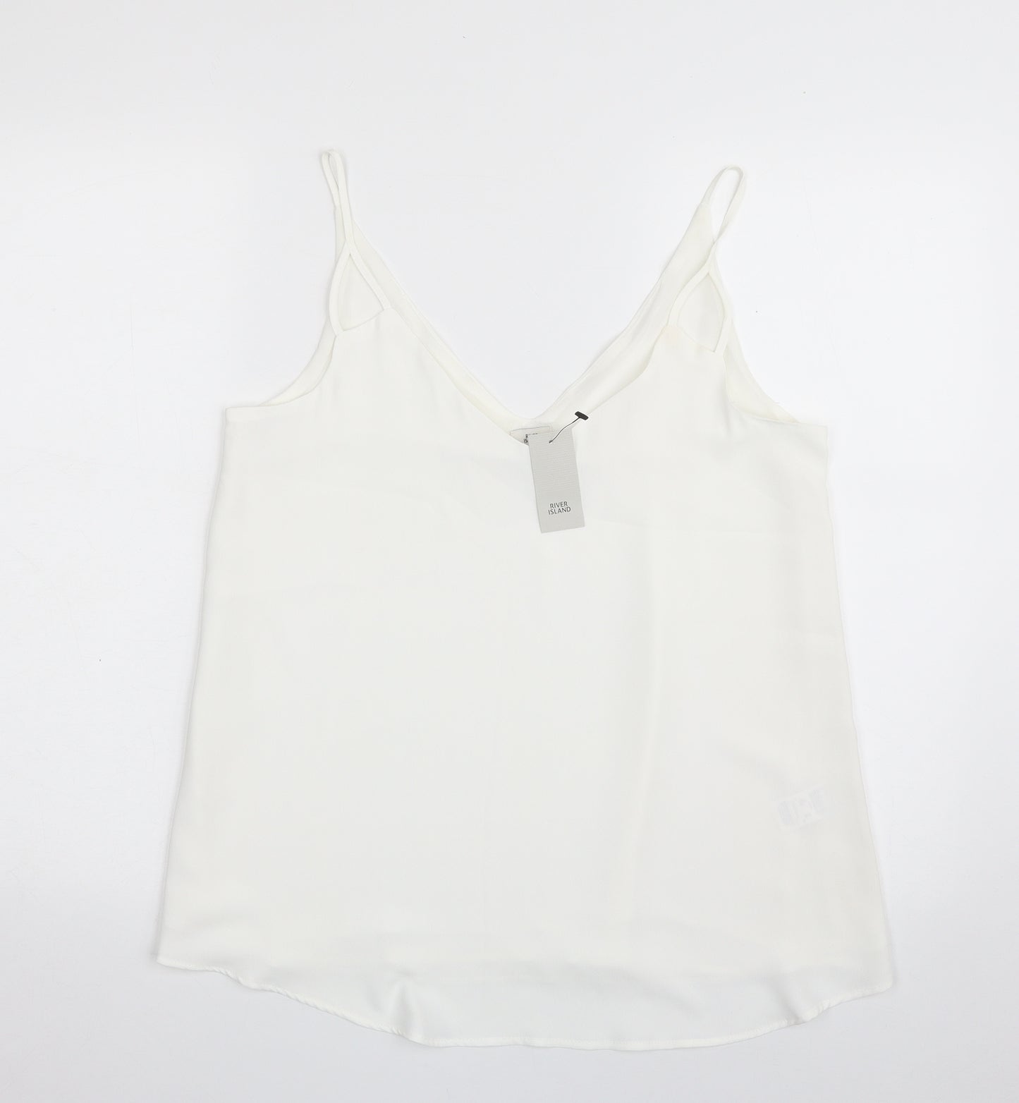 River Island Womens White  Polyester Camisole Blouse Size 10 V-Neck - Layered