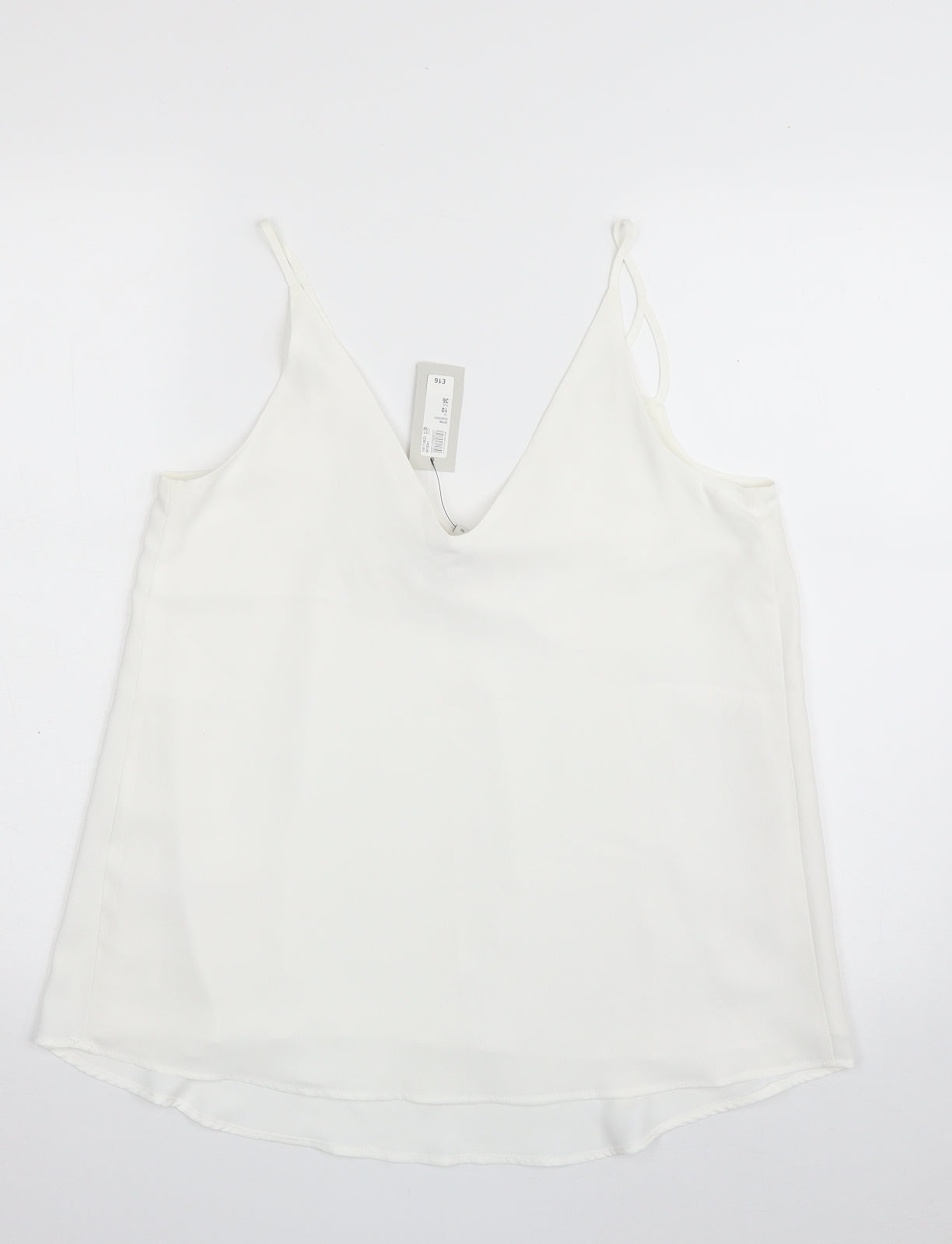 River Island Womens White  Polyester Camisole Blouse Size 10 V-Neck - Layered