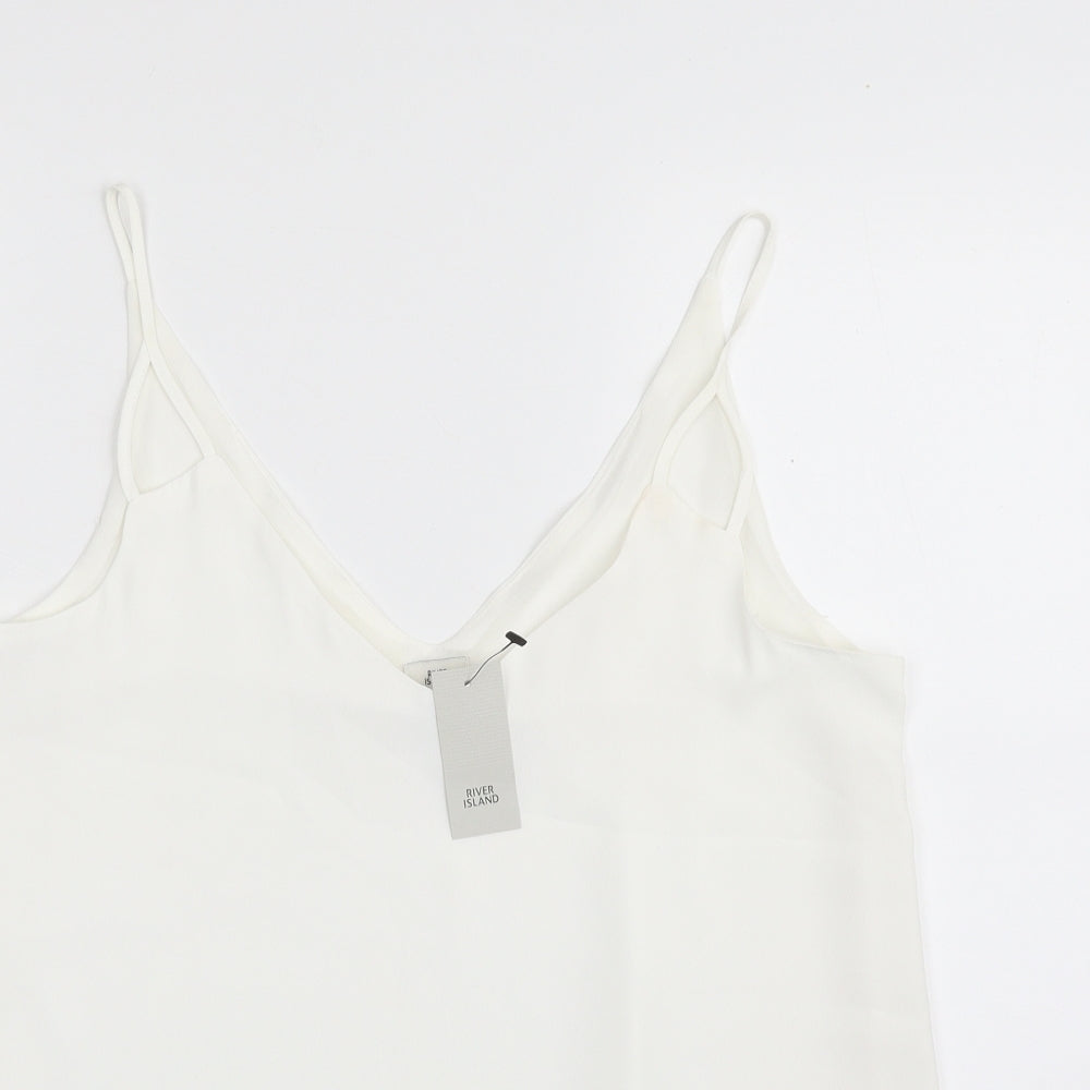 River Island Womens White  Polyester Camisole Blouse Size 10 V-Neck - Layered