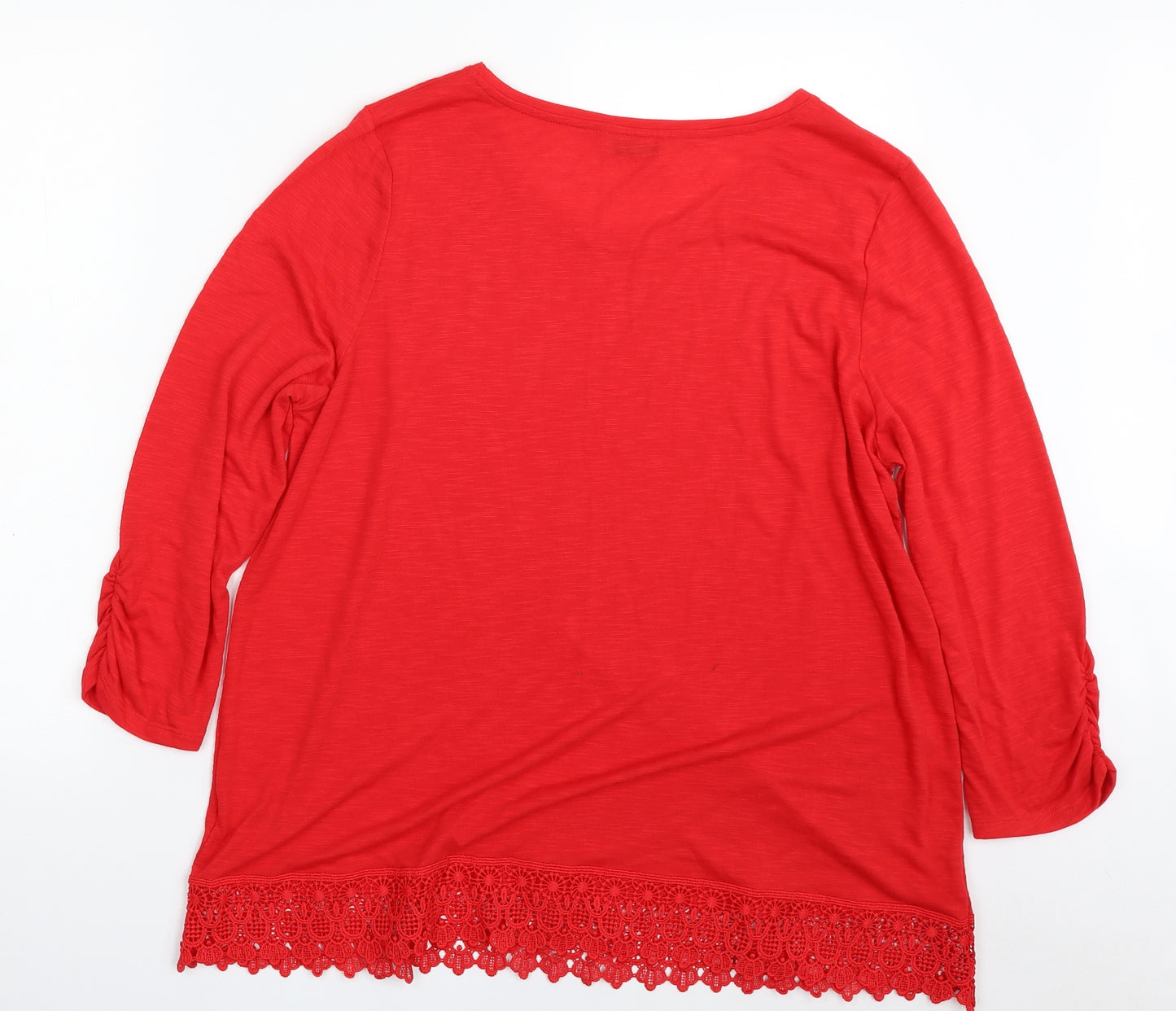 Papaya Womens Red  Polyester Basic T-Shirt Size 18 Boat Neck