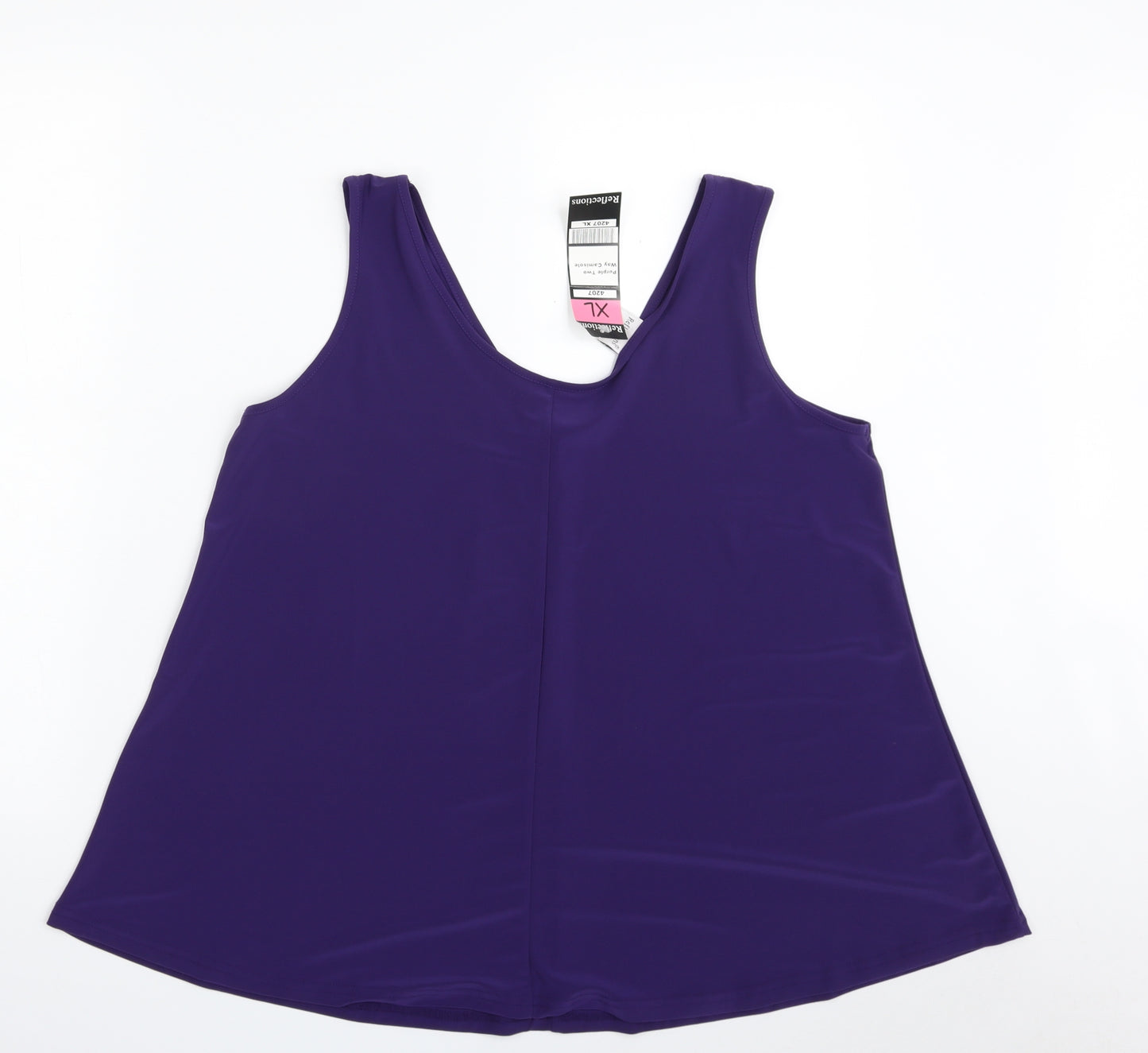 Reflections Womens Purple  Polyester Camisole Blouse Size XL Scoop Neck - Two Way Camisole