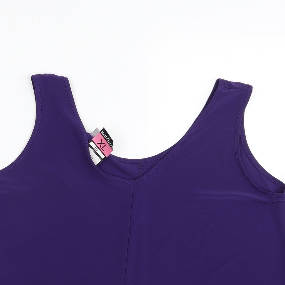 Reflections Womens Purple  Polyester Camisole Blouse Size XL Scoop Neck - Two Way Camisole