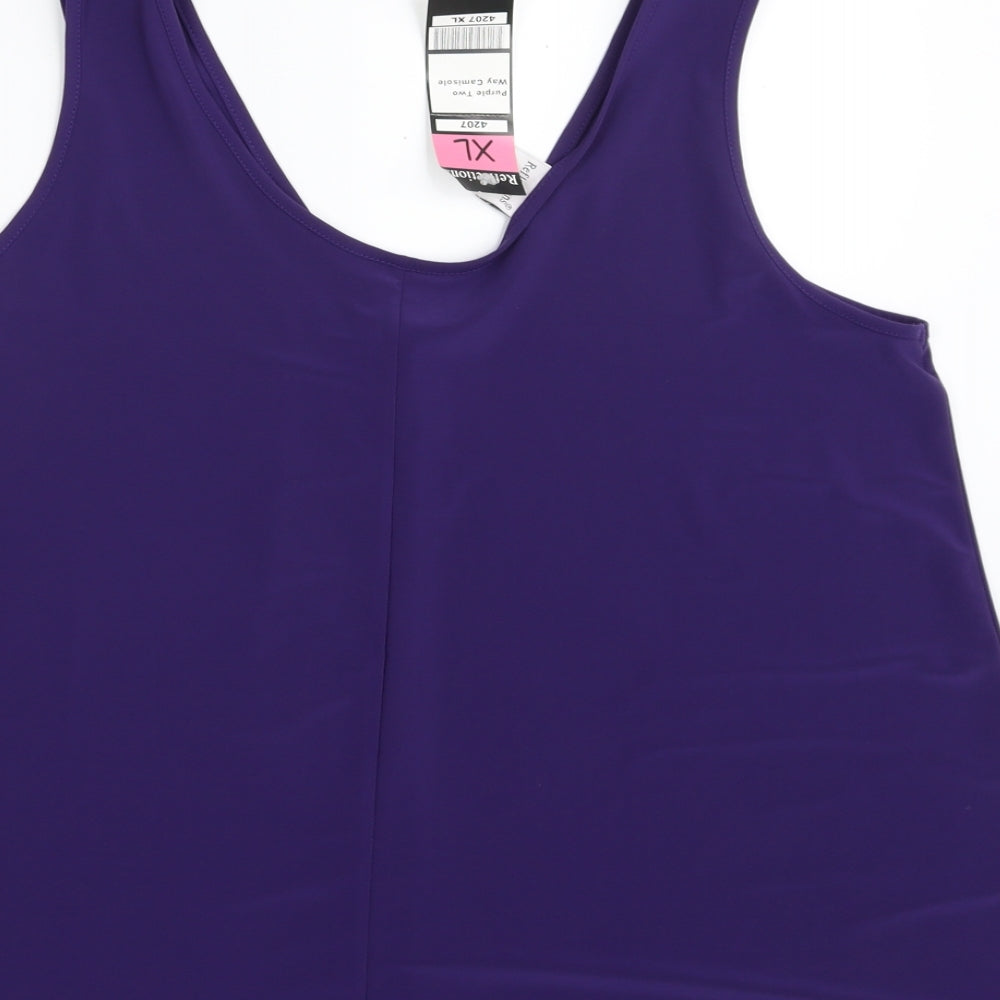 Reflections Womens Purple  Polyester Camisole Blouse Size XL Scoop Neck - Two Way Camisole